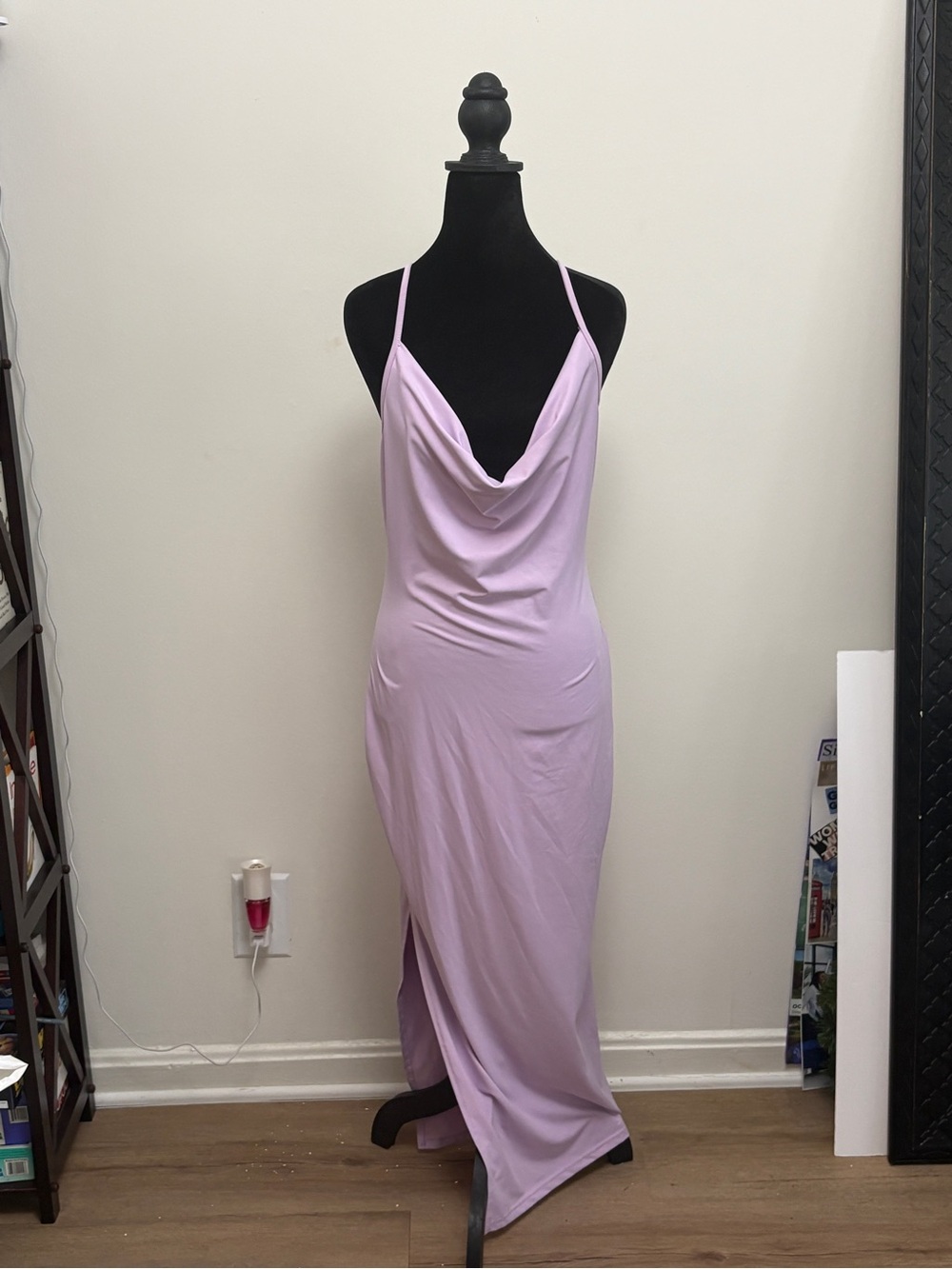 Lavender Cowl Neck Slip Dress - Women